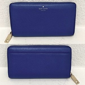 Kate Spade ♠️ New York Continental Zip-Around Royal Blue Wallet